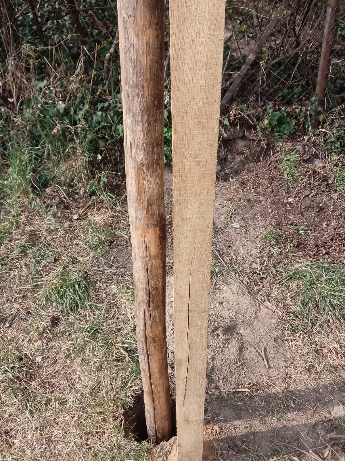 Holzpfosten – Detailansicht